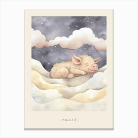 Sleeping Baby Piglet 2 Nursery Poster Canvas Print