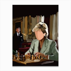 Diana and chess Canvas Print