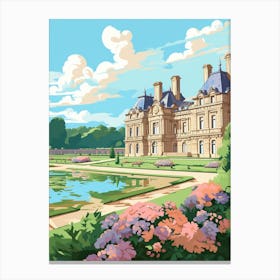 Palace Of Fontainebleau Gardens France Illustration 1  Canvas Print