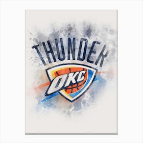 Oklahoma City Thunder Paint Canvas Print