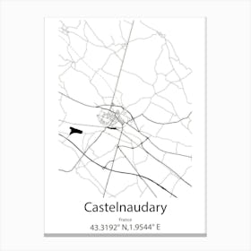 Castelnaudary,France Minimalist Map Canvas Print