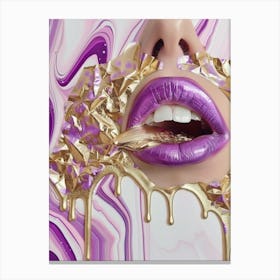 Gold Lips 12 Canvas Print