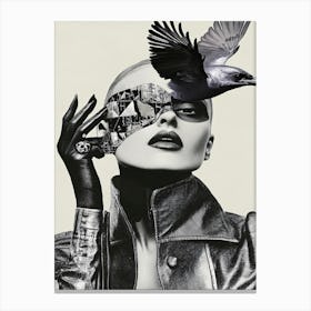 Crow Fashion Collage Canvas Print