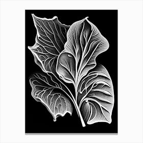 Pea Leaf Linocut Canvas Print