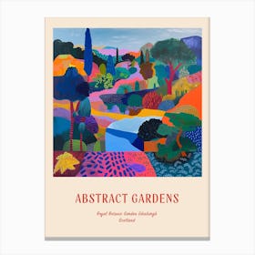 Colourful Gardens Royal Botanic Garden Edinburgh Scotland 3 Red Poster Canvas Print