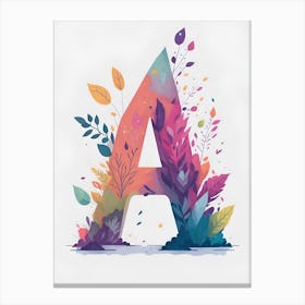 Colorful Letter A Illustration 87 Canvas Print