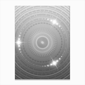 Geometric Glyph in White and Silver with Sparkle Array n.0231 Canvas Print