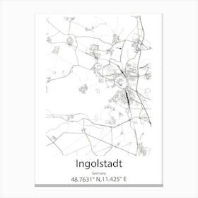 Ingolstadt,Germany Minimalist Map Canvas Print