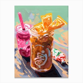 A Frapuccino Oil Painting 2 Canvas Print