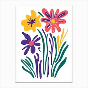 Flowers On A White Background 16 Canvas Print