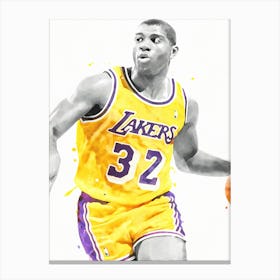Magic Johnson La Lakers Canvas Print