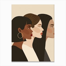 Three Women In A Row Canvas Print