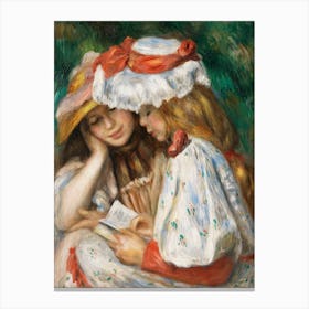 Two Girls Reading (c. 1890–1891), Pierre Auguste Renoir Canvas Print