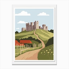 Corfe Castle Travel Castle On The Hill Canvas Print