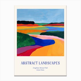 Colourful Abstract Everglades National Park Usa 6 Poster Blue Canvas Print