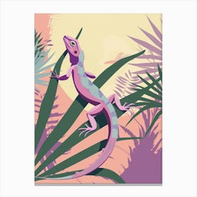 Lilac Grand Cayman Gecko Abstract Modern Illustration Canvas Print