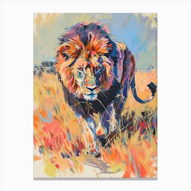 Masai Lion Mating Rituals Fauvist Painting 2 Canvas Print