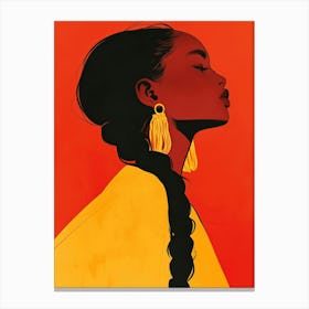 Black Woman With Braids Canvas Print