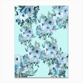 Watercolor Floral Pattern - Veronica blue flower Canvas Print