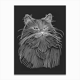 Persian Cat Minimalist Illustration 2 Canvas Print