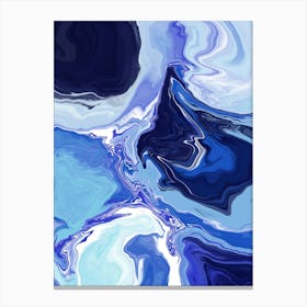 Ocean Blue Abstract Art Canvas Print