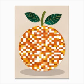 Orange Pixel Art 5 Canvas Print