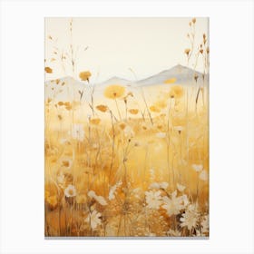 Warm Spring Flowers Vintage Canvas Print