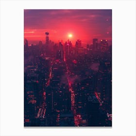 Sunset In New York City 2 Canvas Print