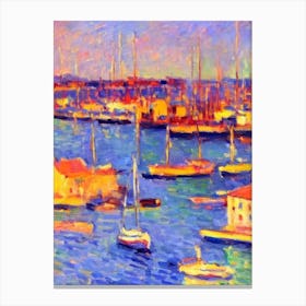 Port Of Los Angeles United Brushwork Painting 1 harbour Canvas Print