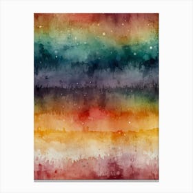 Watercolor Rainbow Sky Canvas Print