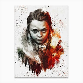 Arya Stark Game Of Thrones Potrait Canvas Print