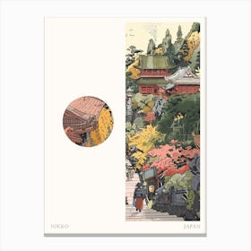 Nikko Japan 4 Cut Out Travel Poster Canvas Print