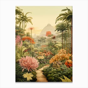 Singapore Gardens By The Bay Vintage Botanical Illustration Canvas Print