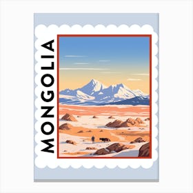 Mongolia 1 Travel Stamp Poster Canvas Print