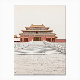 Forbidden City Beijing Boho Landmark Illustration Canvas Print