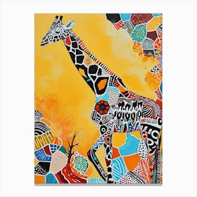Giraffe Geometric Pattern 1 Canvas Print