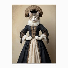Cat in an old dress Canvas Print