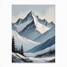 Minimalist Mountain Range Art Print (6) Canvas Print