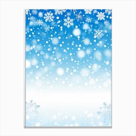 Template Snowfall Pattern Defocused Flier Holiday Frost Snowflake Fall Season Shine Blue (31) Canvas Print