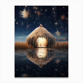 Cosmic yurt in a cosmic field Canvas Print