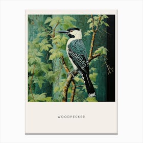 Ohara Koson Inspired Bird Painting Woodpecker 3 Poster Canvas Print