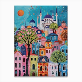 Kitsch Colourful Istanbul 1 Canvas Print