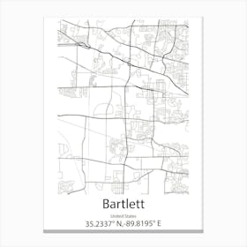 Bartlett,United States Minimalist Map 1 Canvas Print