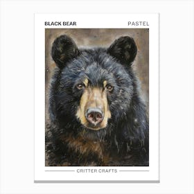 Black Bear Pastel Watercolour 3 Poster Stampe su tela