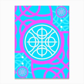 Geometric Glyph in White and Bubblegum Pink and Candy Blue n.0069 Canvas Print