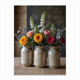 Three Mason Jars Canvas Print