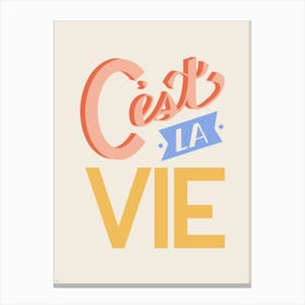 Retro C'est La Vie Canvas Print