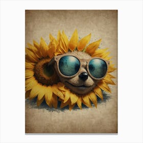 Teddy Bear With Sunglasses Canvas Print