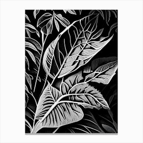 Marsh Tea Leaf Linocut 2 Canvas Print