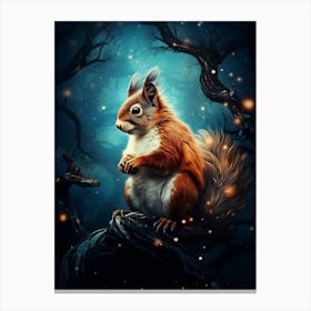 Squirrel In The Forest Canvas Print